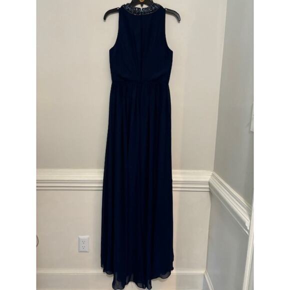 Ieena Duggal 55147 Beaded Jewel Neck A-Line Simple Formal Dress Blue NWT Sz 8 - Picture 5 of 10